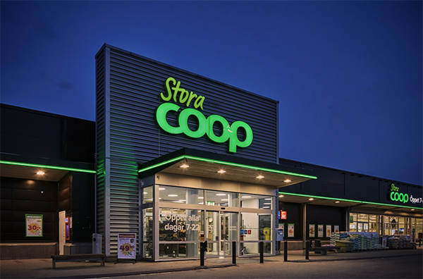 Utomhusskylt för Coop-butik