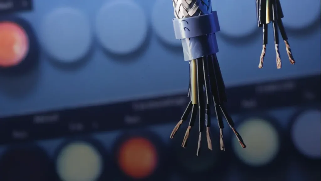Close-up of control cables